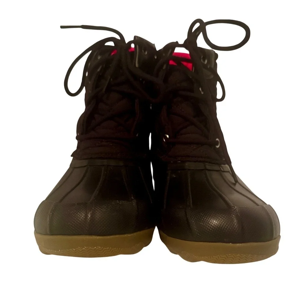 Sperry Black Quilted Duck Boots Waterproof Port Shoes Coastal Non Slip Insulated